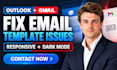 fix outlook gmail HTML email templates responsive layout and dark mode issues