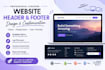 design or customize a clean, responsive website header and footer