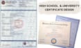design high school transcript, ged certificate, award and diploma certificate
