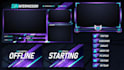 design animated twitch stream overlay, twitch logo, panels, screens, alerts