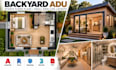 create backyard adu studio floor plans, smal dwelling layouts