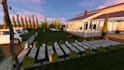 modern garden design with swimming pool 3d landscape