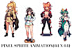 create pixel art character animation, rpg game sprite sheet, pixel sprite sheet