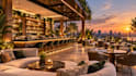 create modern cafe lounge rooftop bar interior cgi rendering