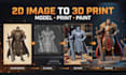 convert 2d image to 3d realistic model 3d head bust stl 3mf for 3d printing