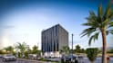 redesign commercial property, streetscape office visual,cgi tech building render
