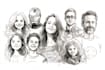 create a superhero family portrait sketch