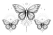 create fine line butterfly tattoo designs