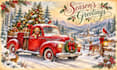 draw christmas card, invitation with watercolor