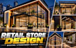 create retail store design, shop interior and exterior with 3d renders