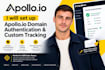 set up apollo io domain authentication custom tracking