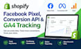 set up shopify facebook meta pixel conversion API and ga4 tracking