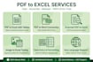 50 pages pdf to excel word, copy paste and web research in 24h