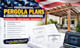 Design pergola plans, patio covers, deck drawings, permit plans, cad ...