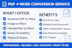 convert scanned PDF to editable word document