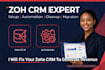 setup zoho crm and zoho one with automation, books migration, creator