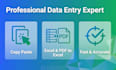data entry, typing work, and excel sheet work
