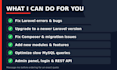 fix bugs, upgrade and develop your laravel website