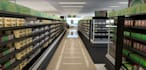 design 3d supermarket, retail store interior, cafe, with 3d animation rendering