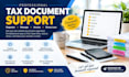 organize tax documents, receipts, invoices and financial records