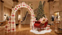 do interior christmas party room design, event stage lighting 3d visualization