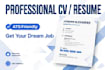 design a professional and ats friendly cv resume
