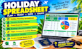 holiday spreadsheet holiday budget planner, vacation spreadsheet,holiday tracker