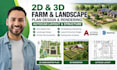 design 2d 3d farm master landscape plan rendering and autocad layout structure