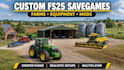 create custom fs22, fs25 mods, textures, clothing, and fs25 savegames