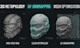 retopologize mesh, optimize uv unwrap clean up 3d model optimize topology