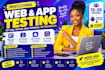 page user testing app website review test andriod IOS app ratings game testing