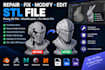 repair, fix, modify, edit stl file fixing 3d file modification, fix mesh file