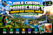 build custom mindcraft terrain map, survival world and worldpainter custom map