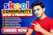 do skool community promotion, course creation and onboarding