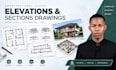 draw architectural elevations sections and house plans