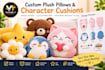 design custom plush pillows and character cushions