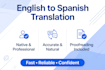 translate english to spanish natively with proofreading