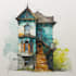 hand draw architectural home building portrait