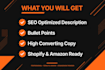 write SEO amazon and shopify descriptions