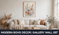 create minimalist boho floral wall art set
