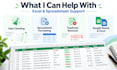 clean, format and organise excel spreadsheets and data