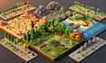 create low poly fantasy rpg props, medieval props, low poly game weapons pack