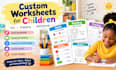 create custom kids worksheets