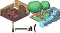 pixel game art icon, isometric pixel art, sprite sheet, pixel animation