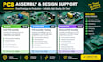 assemble pcb, solder smd and tht components, and test electronic boards
