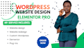 redesign, design wordpress, rebuild, wordpress with elementor pro