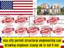 usa city permit structural engineering cad drawing engineer stamp ok tx md fl nm