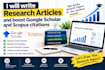 write research articles and boost google scholar and scopus citations