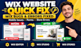 fix wix website errors, mobile responsive issues, bugs and studio problems