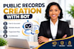 do public records creation with bot